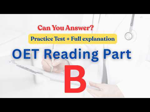 OET Reading Part B Practice Test With Full Explanation