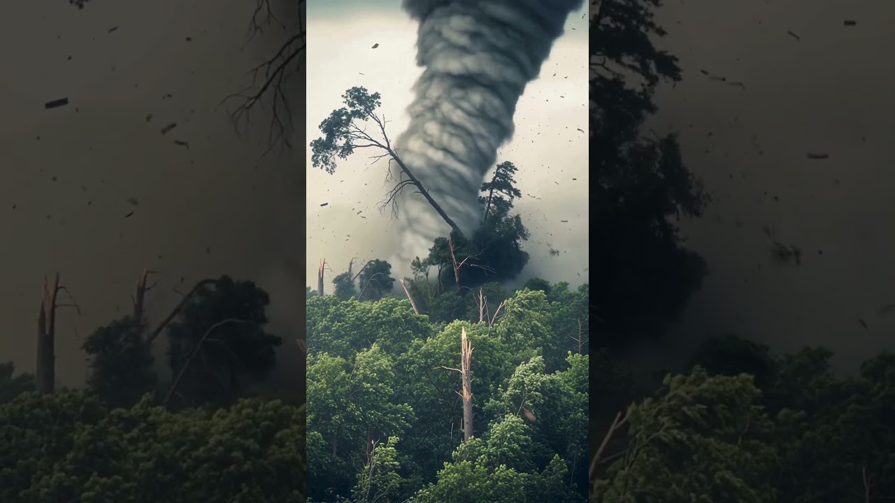 Terrifying Tornado Rips Through the Wilderness 🌪️ #shorts