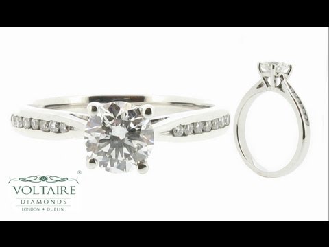 Classic Engagement Ring Four Claw with Channel Set Shoulders - ER 1245