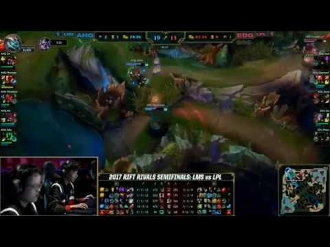 [EPIC/CF] AHQ (An Xayah) VS EDG (Zet Varus) Highlights - 2017 Rift Rivals Semifinals