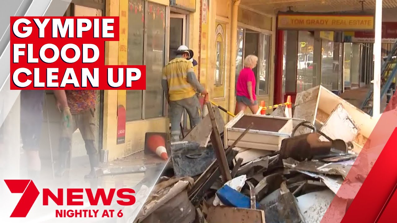 Gympie community continue the mammoth clean up after being inundated by floods | 7NEWS