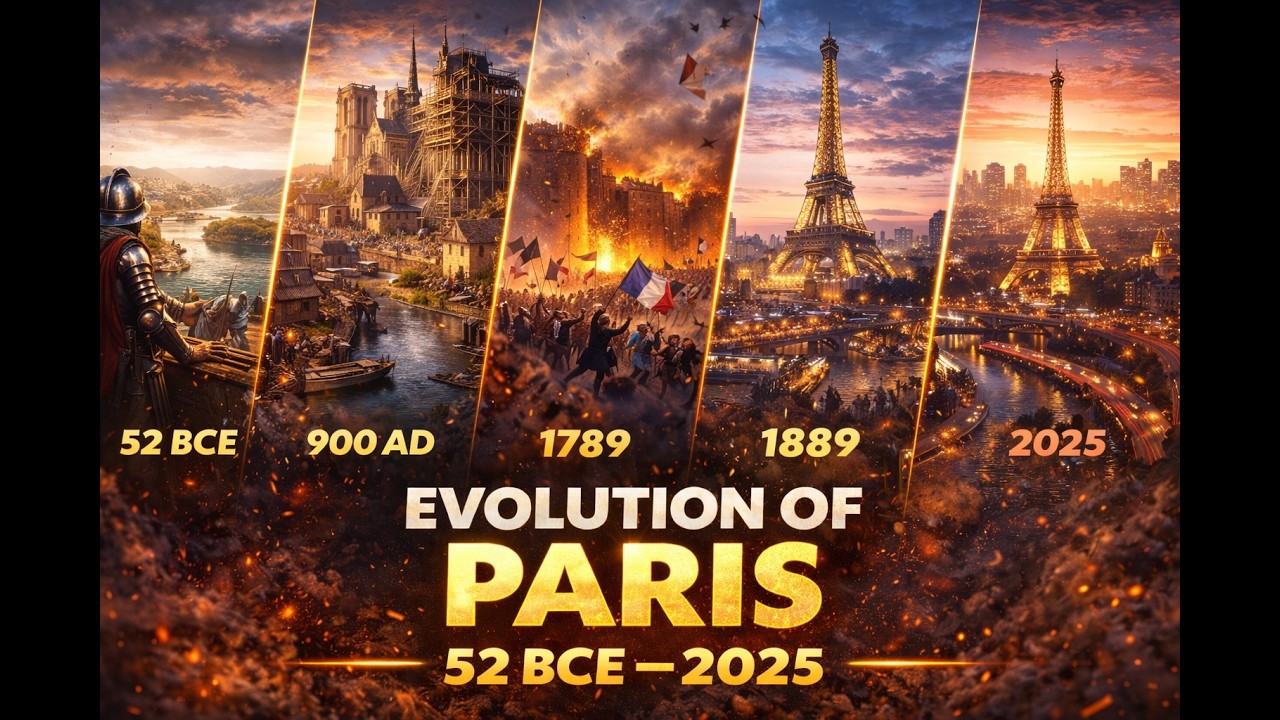 EVOLUTION of Paris 52 BCE – 2025 | From Ancient Settlement to Global Icon