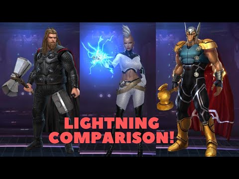 T3 THOR vs Lv. 70 STORM vs TRASCENDED BETA RAY BILL - Ebony Maw Stage 60 Comparison [No CTP] - MFF