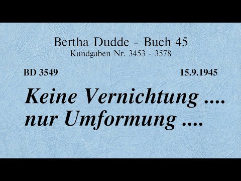 BD 3549 - KEINE VERNICHTUNG .... NUR UMFORMUNG ....