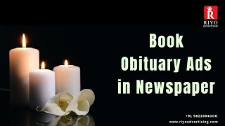 How to book Obituary Ads in Newspaper| Call 9821984000 #newspaperadvertising #obituary #rip