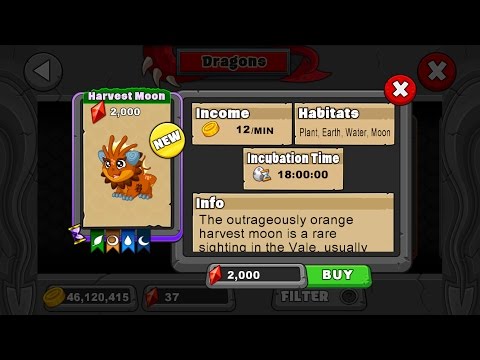 How to breed the Harvest Moon dragon in Dragonvale!
