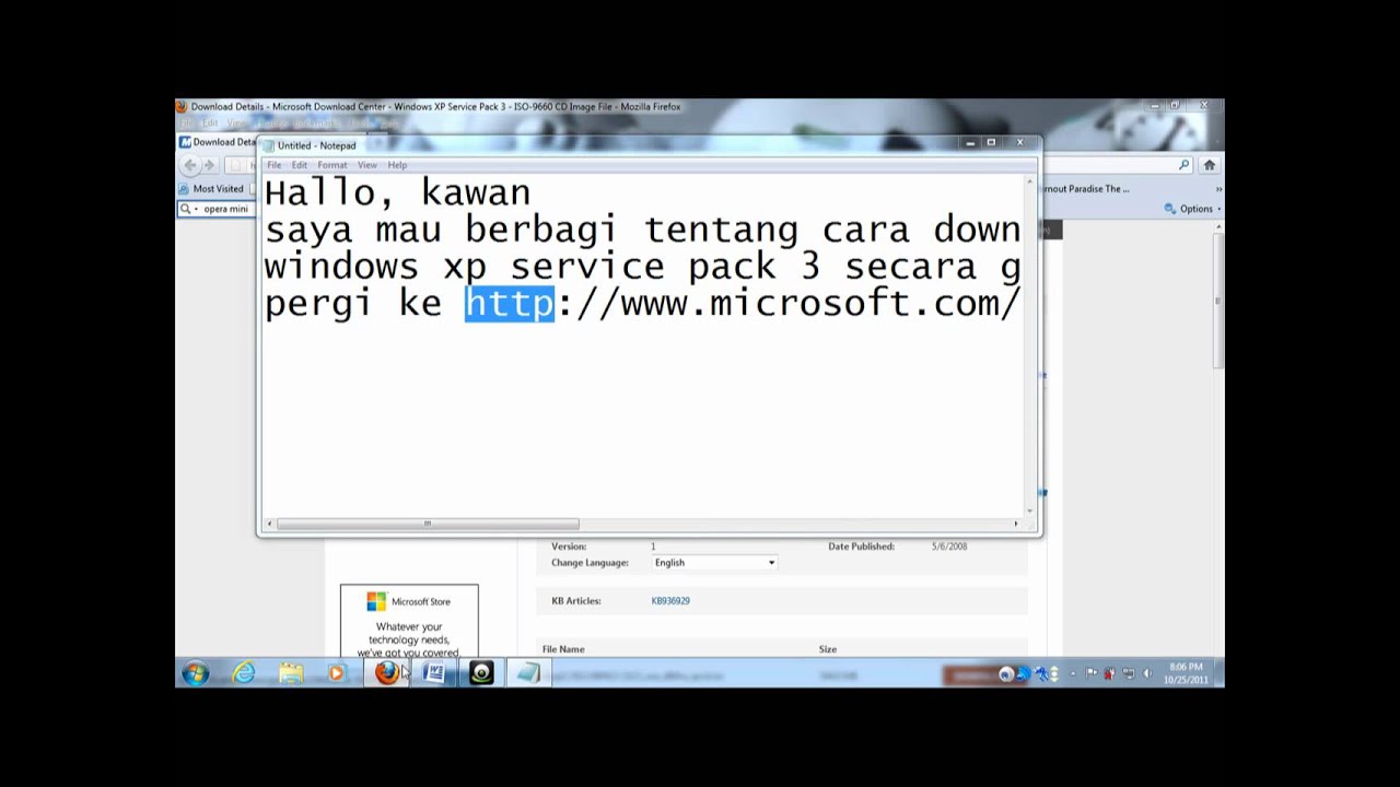 Cara Download Windows XP SP 3 langsung dari websitenya