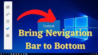 How to move navigation bar from left side to the bottom in Outlook || Namastey-IT