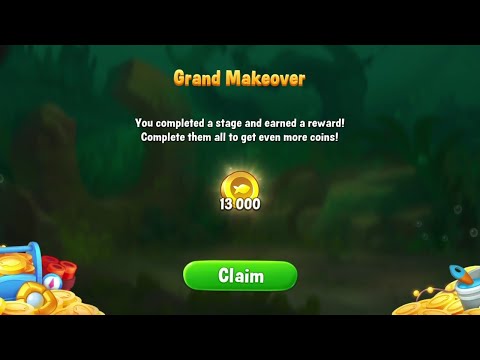 @Fishdom Win Strikes Level 5642 - 5649, Got 13K Coins from Grand Makeover Event.
