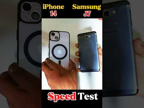 iPhone 14 vs Samsung J7 speed test #apple #ios #airdrop #trendingshorts