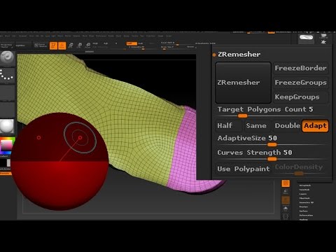 EASY ZBRUSH - ZREMESHER/TOPOLOGY BRUSH/ZSPHERE RETOPOLOGY