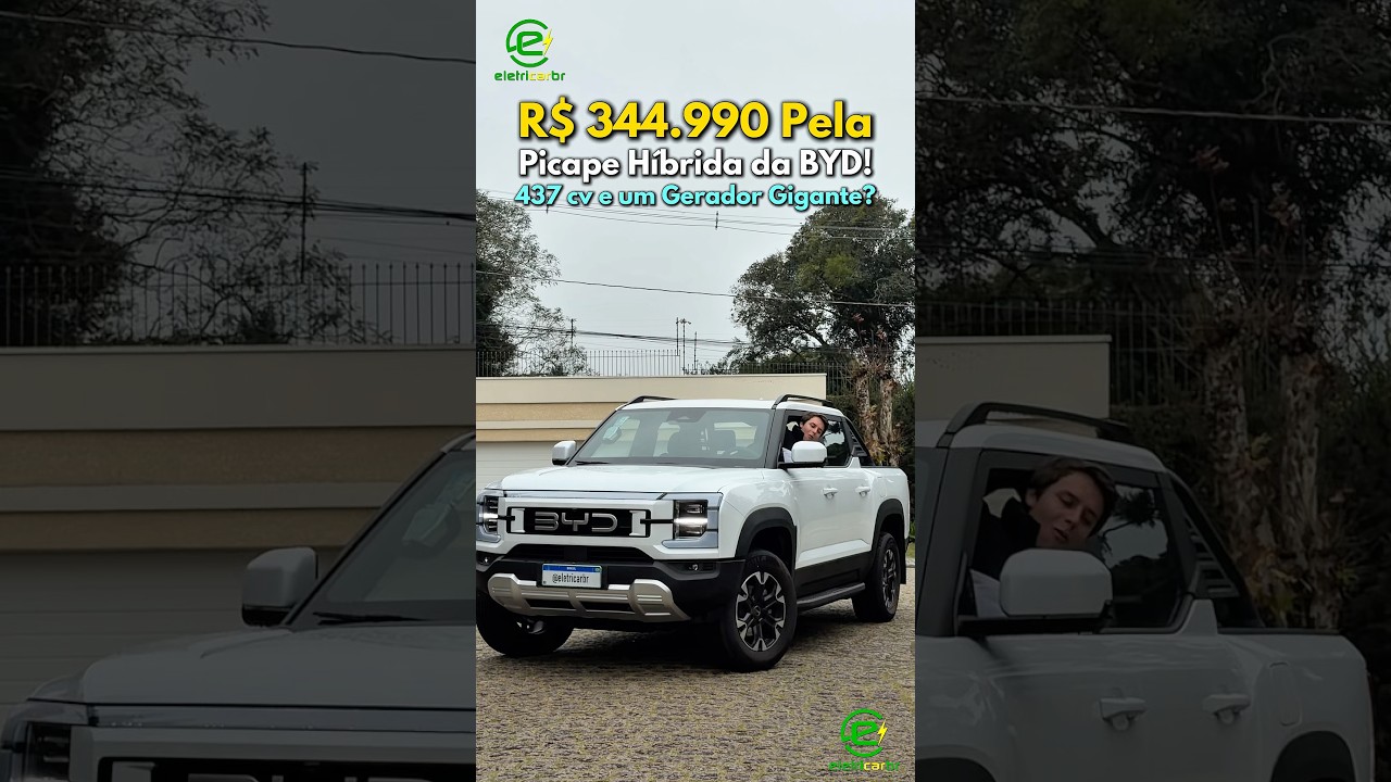 R$ 344.990,00 pela BYD Shark, 1.5 Turbo O Elétrico = 437 cv - Gerador Gigante?