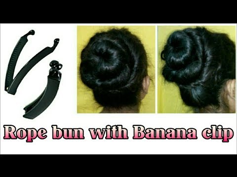 ROPE  Big bun with BANANA CLIP || Hairstyle for College and Office girls | Stylopedia Video