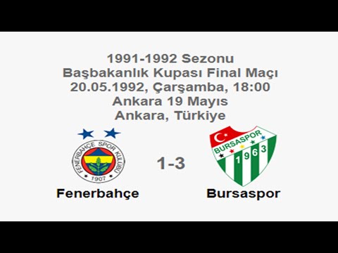 Fenerbahçe 1-3 Bursaspor 20.05.1992 - 1991-1992 Chancellor Cup