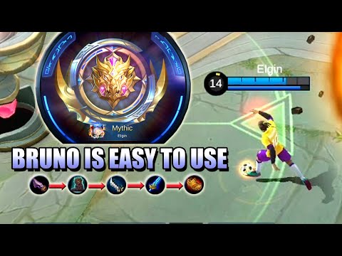 BRUNO IS THE EASIEST MARKSMAN IN MLBB ⚽ BRUNO BUILD AND SOLO QUEUE GAMEPLAY