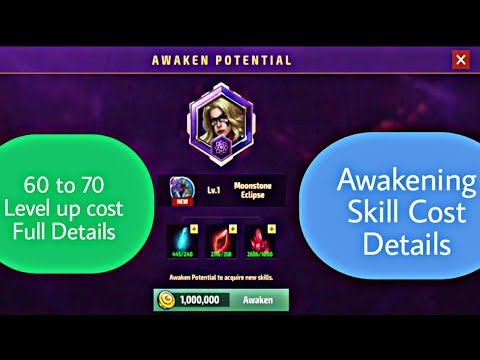 Moonstone Awakening Skill Cost Details - Marvel Future Fight