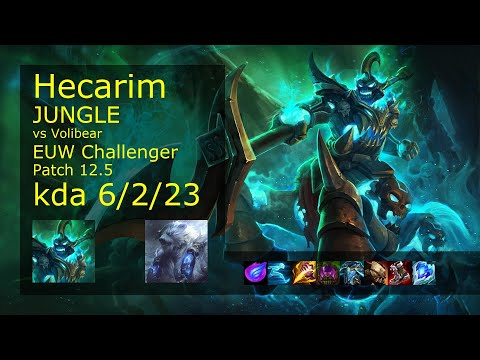 Hecarim vs Volibear Jungle - EUW Challenger 6/2/23 Patch 12.5 Gameplay
