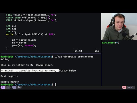 Hiding Messages in Plain Text with C Code