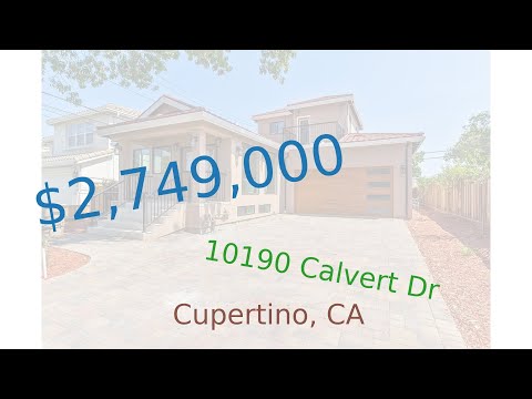 $2,749,000 home for sale in Cupertino, CA (10190 Calvert Dr, 95014)