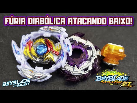 Testando 046 - RAGE DIABOLOS .Lw 3A contra 3 combos - Beyblade Burst ベイブレードバースト