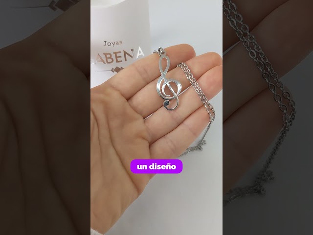 Vídeo relacionado con EUEAVAN Nota Musical Colgante Collar Banda Sonora Acero Inoxidable Músico musical Amantes Mujeres Novia Hija Joyas Regalo