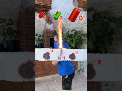 Será que a bombinha gigante vai estourar o isopor?!😱 #shorts #challenge