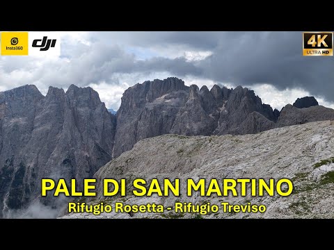 PALE DI SAN MARTINO (Dolomiti) | Trekking dal RIFUGIO ROSETTA al RIFUGIO TREVISO [4K]