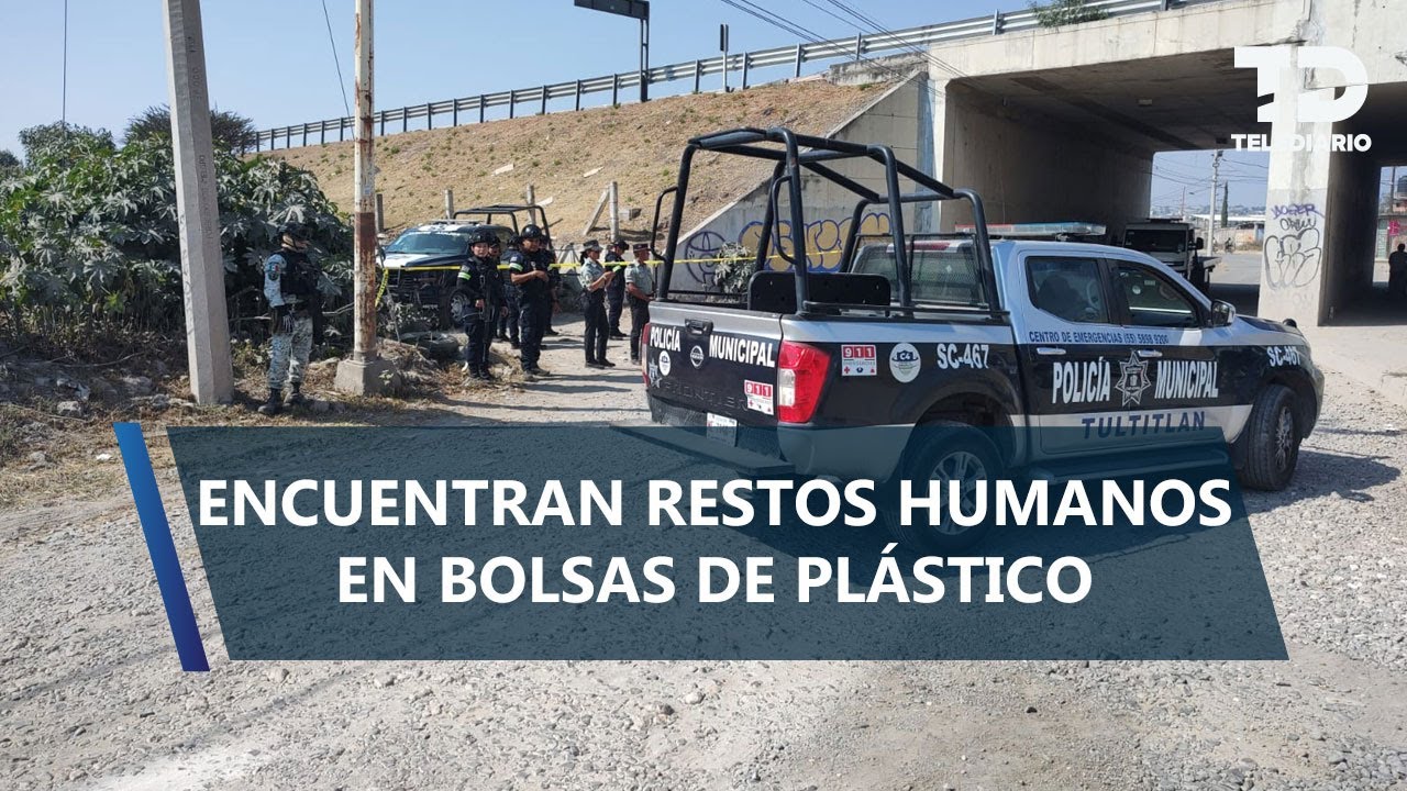 Hallan dos bolsas con restos humanos en camino de terracería en Tultitlán
