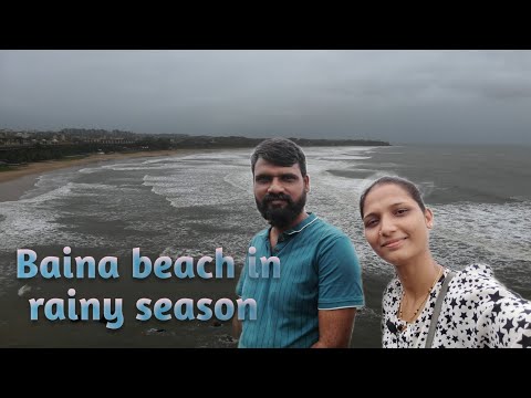 Baina beach in raing season in Goa