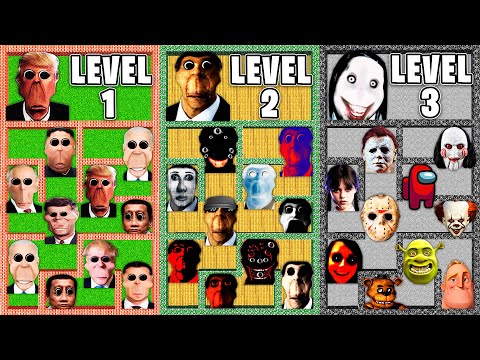 SECRET SURVIVAL MAZE LEVEL of 100 NEXTBOTS in MINECRAFT animation OBUNGA FAMILY gameplay coffin meme
