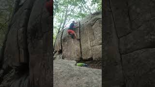 Video thumbnail of Problem 5 (Simon del Norte), 5+. Santa Fe del Montseny