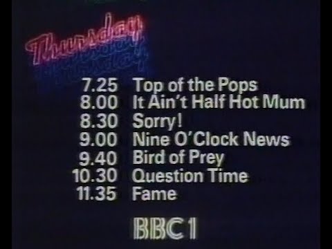 Thursday 13th May 1982 BBC1