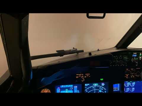 [Boeing 737NG Simulator] Beautiful Evening Approach Runway 23L in Dusseldorf (Time Lapse)