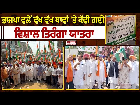 BJP ਵਲੋਂ ਵੱਖ ਵੱਖ ਥਾਵਾਂ 'ਤੇ ਕੱਢੀ ਗਈ ਵਿਸ਼ਾਲ ਤਿਰੰਗਾ ਯਾਤਰਾ