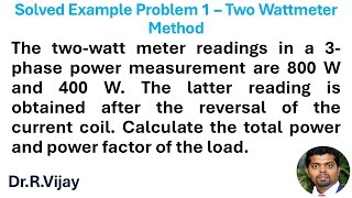 Download the video "Solved Example Problem 1 – Two Wattmeter Method #bee"