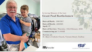 Memorial service for Grant Paul Bartholomew