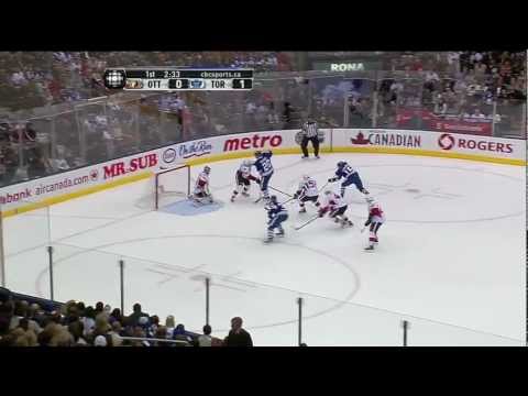 Bozak Goal - Sens 0 vs Leafs 1 - Nov 12th 2011 (HD)