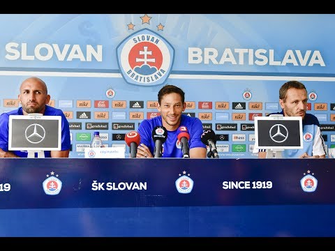 Tlačová konferencia pred zápasom ŠK Slovan Bratislava - FC Pjunik