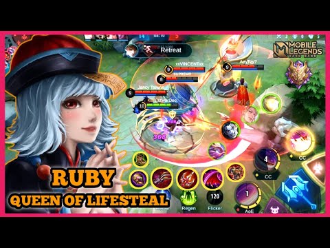 RUBY OFFLANE | BEST BUILD 2021 | QUEEN OF LIFESTEAL | MOBILE LEGENDS