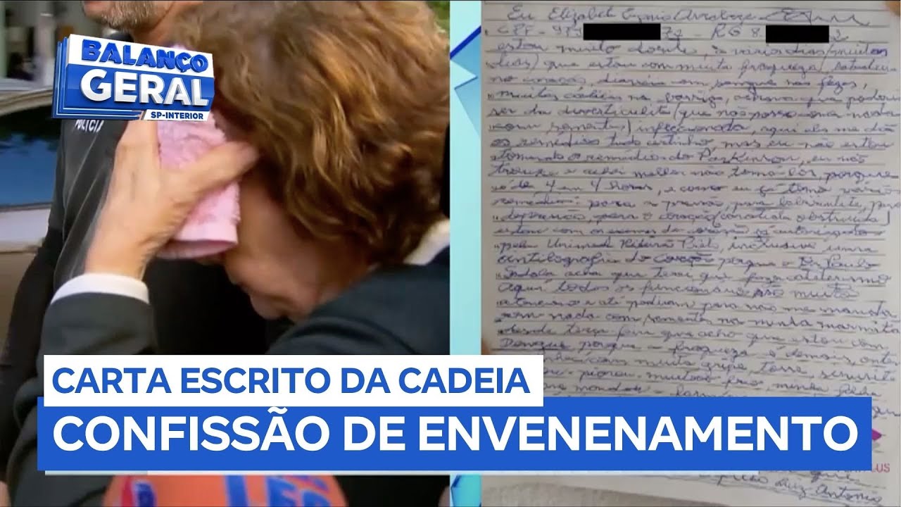 Caso Larissa: Elizabete Arrabaça escreve carta da cadeia e confessa que nora e filha tomaram veneno