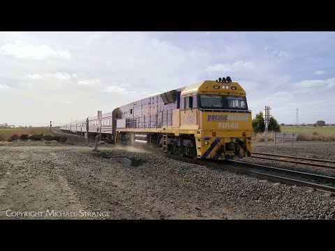 5AM8 JBRE "The Overland" Australian Passenger Train At Gheringhap Loop (2/11/2023) - PoathTV