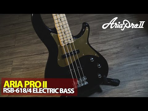 Aria Pro II RSB-618/4-BK 2022 - Black - JOYO JA-03 Bass Headphone Amp Included! image 5