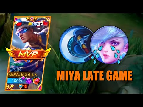 BRUNO LATE GAME BUILD AGAINST PRO MIYA | BRUNO BEST BUILD AND EMBLEM - MLBB