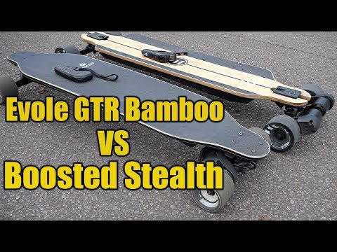 Evolve GTR Bamboo vs Boosted Stealth Board Review - Which is electric skateboard is best ? Video