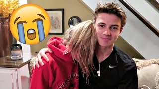 SISTER CRIES ON BROTHER&#39;S SHOULDER: ITS NOT EASY BEING A TEENAGER