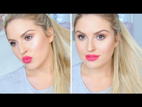 Get Ready With Me ♡ Fresh Glowing Skin & Bold Lips! Video