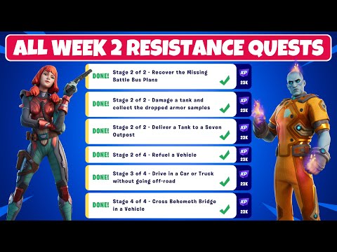 Complete Resistance: Week 2 Quests Challenges Guide - Fortnite Chapter 3 Season 2