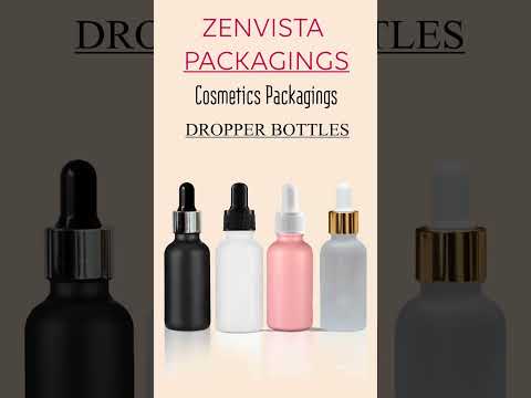 Frosted glass bottle with gold and white dropper, 30 ml