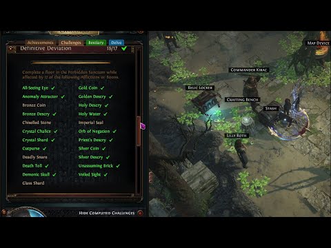 [PoE 3.20] For "Definitive Deviation" Challenge, Reliquary version. Full run about 40 min. [Sanctum]