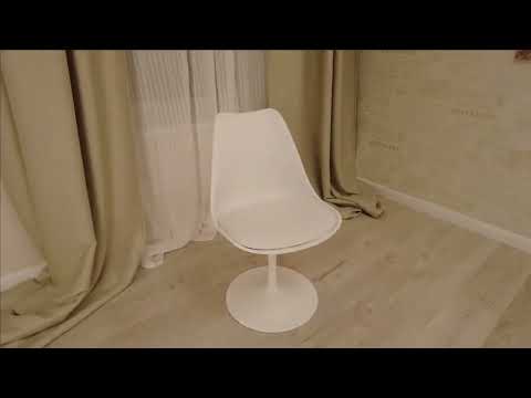 Обеденный стул TULIP FASHION CHAIR (mod.109) 48х55х81 белый/белый арт.19095 в Вологде - видео 8